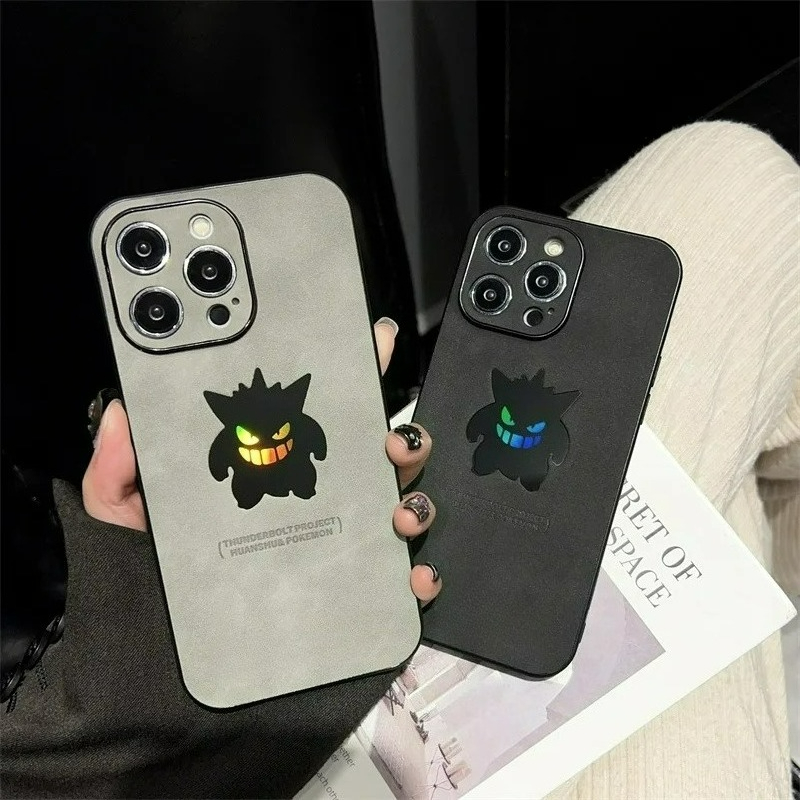 Phone Cases Otterbox - Cartoon Anime Gengar Leather Texture Laser