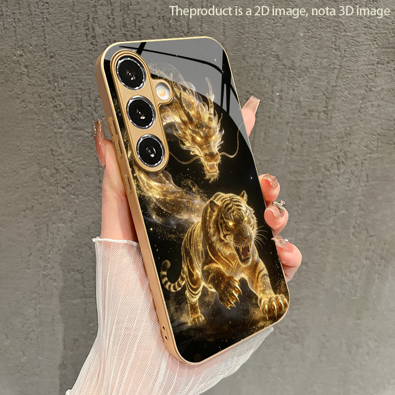 Phone Cases Protective - Dragon Tiger Leaping Pattern 2D Phone