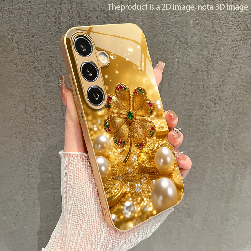 Phone Cases Protective - Colorful Gem Four-leaf Pattern 2D Phone