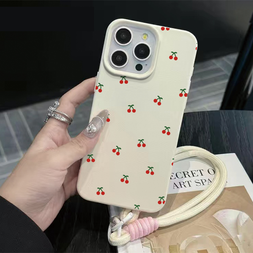 Phone Cases With Straps - Little Cherry Strap Rope Phone Case
