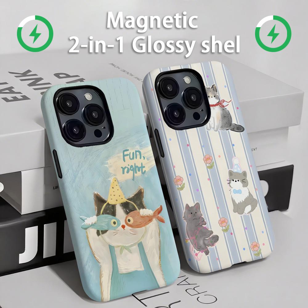 Phone Cases Iphone 15 Pro Max - Cute cats and dogs Phone Case