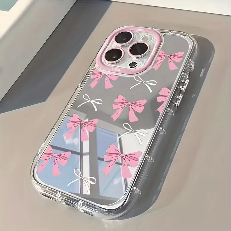 Phone Cases For Girls - Simple Blue Pink Bow Girl Cute