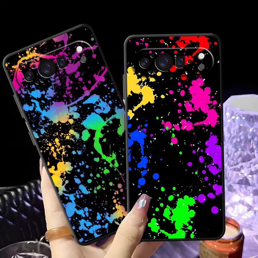 Phone Cases Google Pixel 7 - Rainbow Paint Splatters Funda Phone Cover