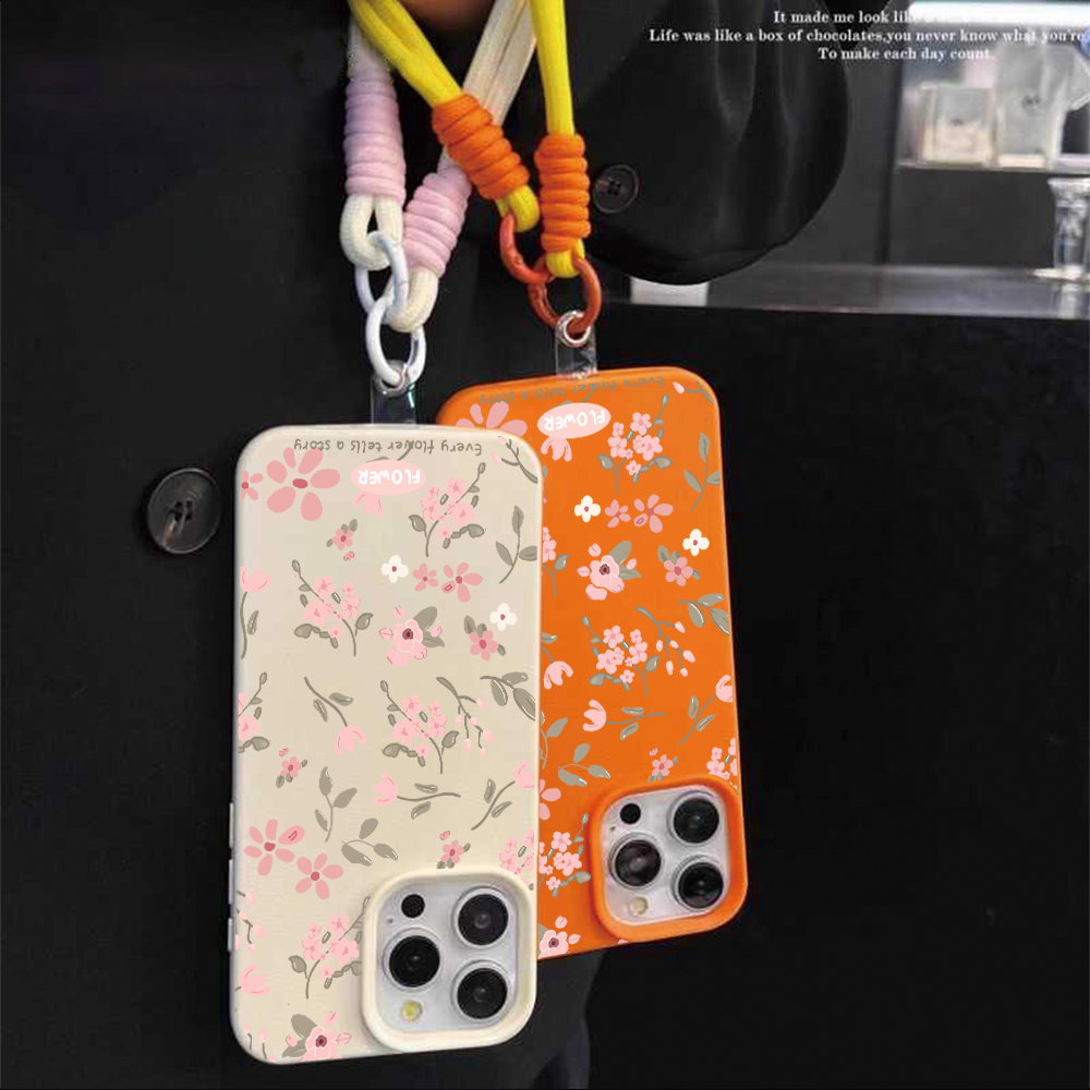 Matte Floral Strap Rope Phone  - Phone Cases With Straps 评论和价格