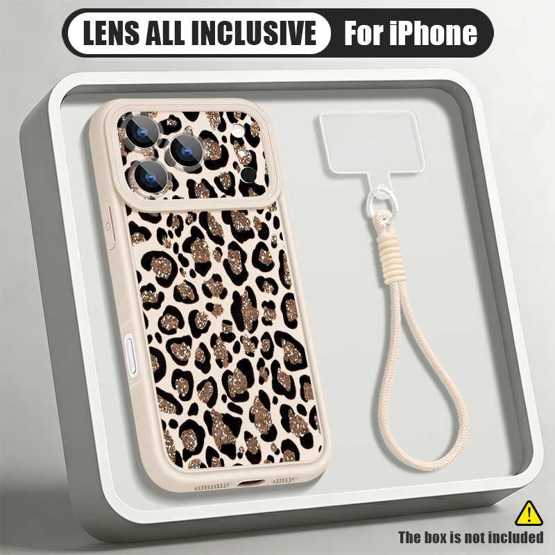 Brown Leopard Printed Lanyard  - Phone Cases With Straps 评论和价格