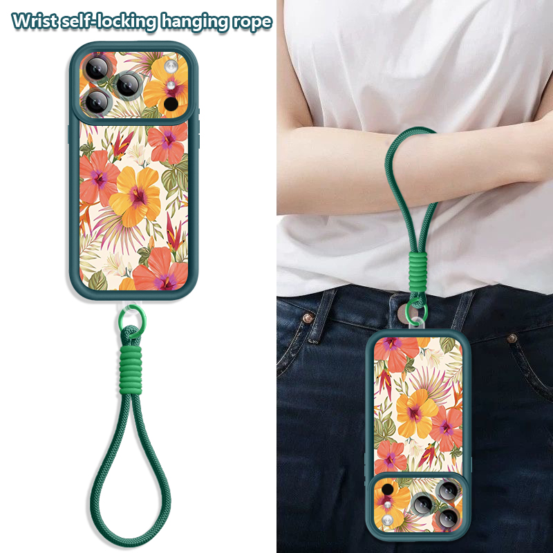 Colored Flower printed Lanyard - Phone Cases With Straps 评论和价格