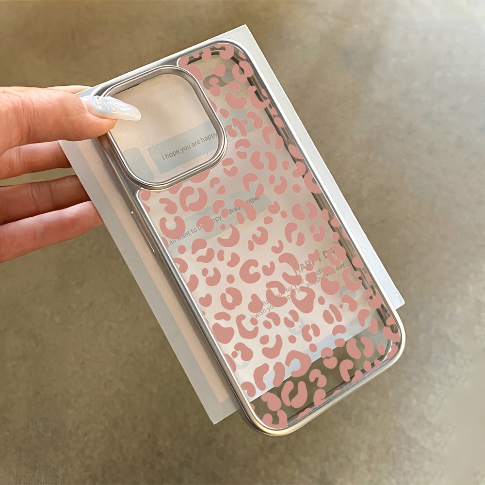 Pink Leopard Print Electroplat - Phone Cases Pink 评论和价格
