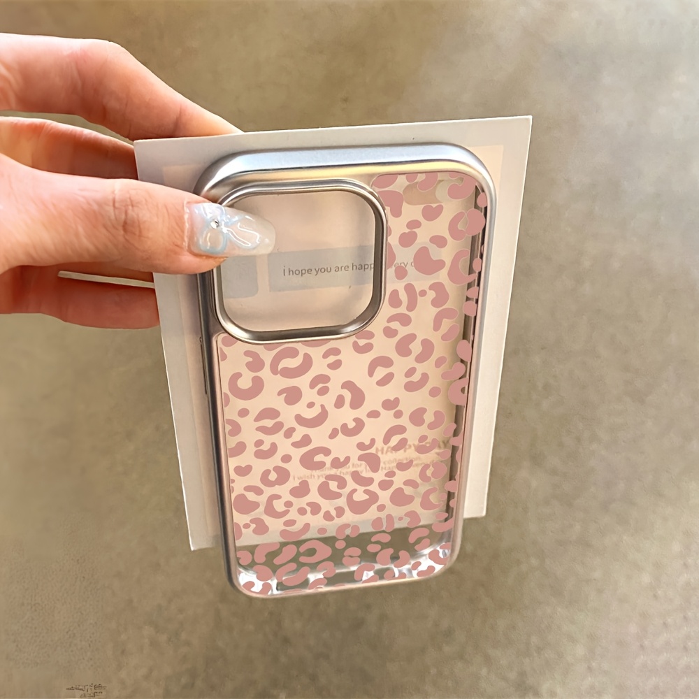 Pink Leopard Print Electroplat - Phone Cases Pink 评论和价格