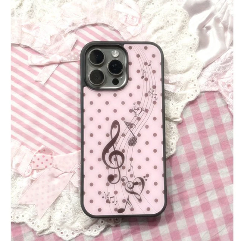 Korean ins Pink Brown Polka Do - Phone Cases For Girls 评论和价格