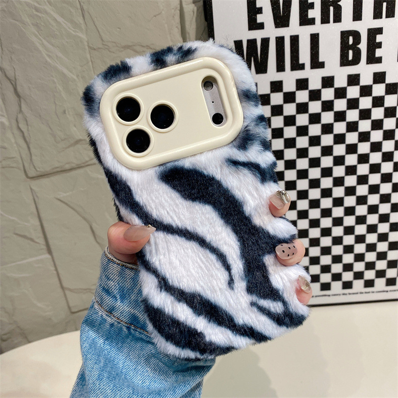 Luxury Zebra Pattern Fluffy Pl - Phone Cases Luxury 评论和价格