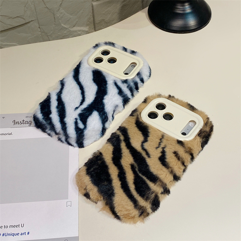 Luxury Zebra Pattern Fluffy Pl - Phone Cases Luxury 评论和价格