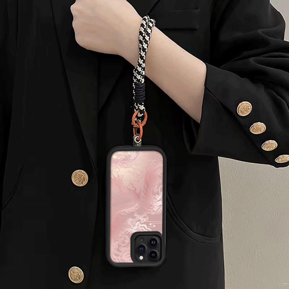 Pale White Dragon Pattern Stra - Phone Cases With Straps 评论和价格