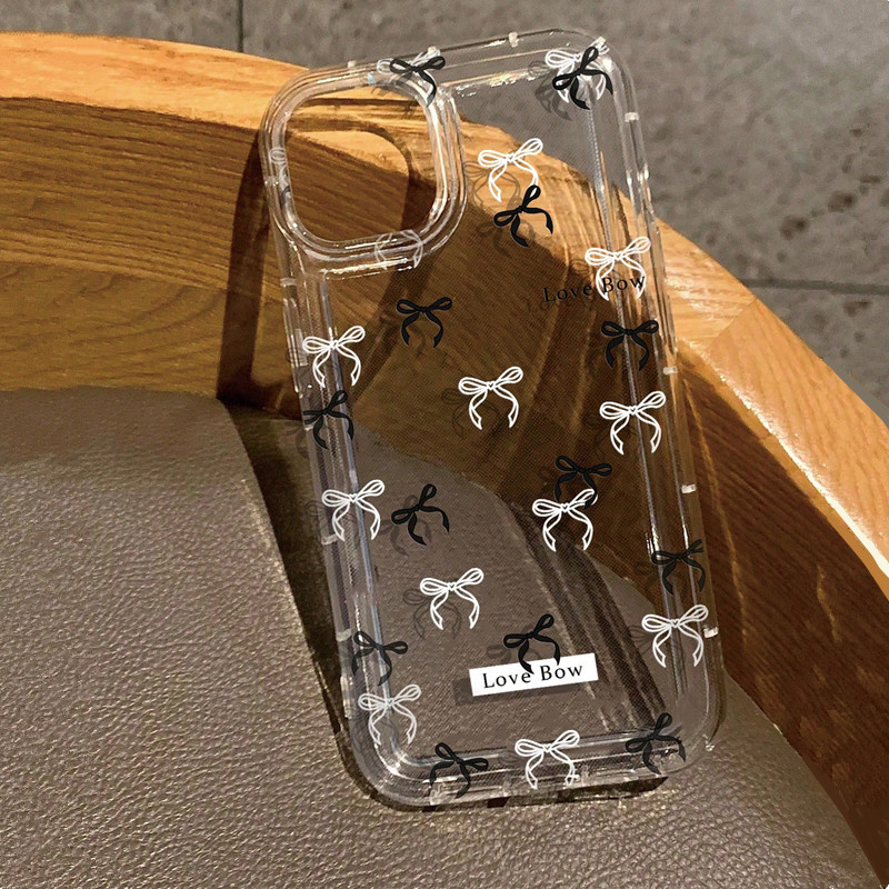 Colorful Bow Print Clear Case  - Phone Cases Dior 评论和价格
