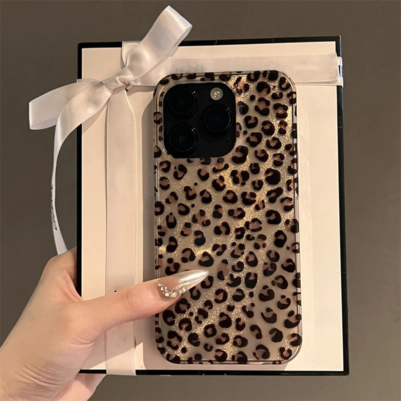 Cute Leopard Print Clear Phone - Phone Cases Dior 评论和价格