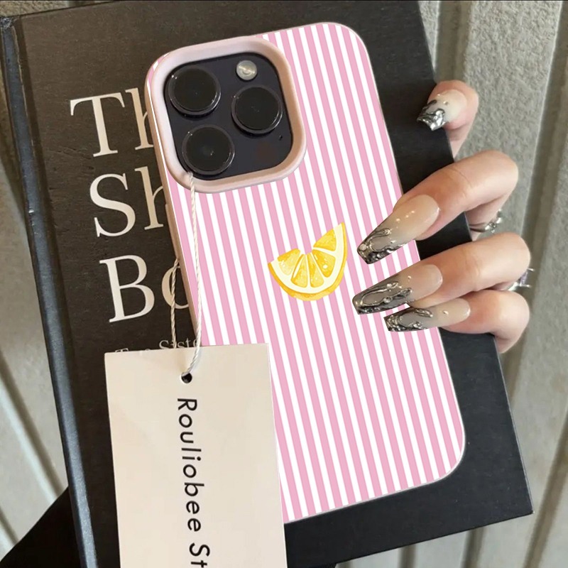 Orange Pink and White Stripes  - Phone Cases Pink 评论和价格