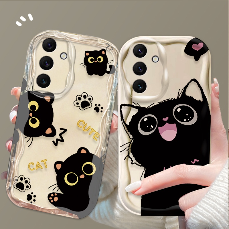 Cute Big Eyes Black Cat Case f - Phone Cases Samsung A14 评论和价格