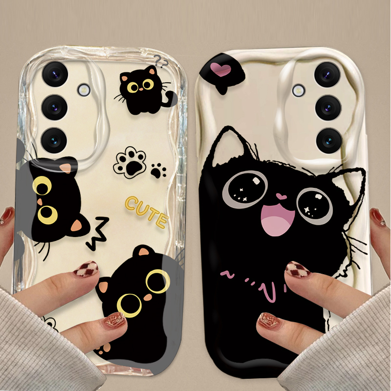 Cute Big Eyes Black Cat Case f - Phone Cases Samsung A14 评论和价格