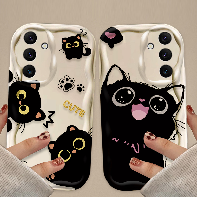 Cute Big Eyes Black Cat Case f - Phone Cases Samsung A14 评论和价格