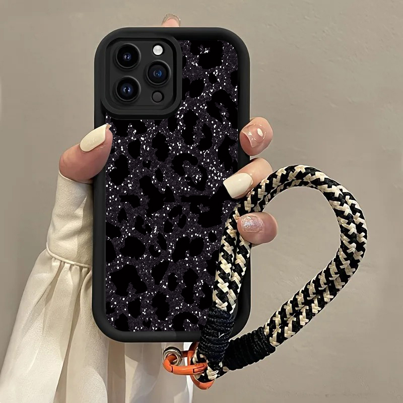 Black Spotted Leopard Hang Str - Phone Cases With Straps 评论和价格