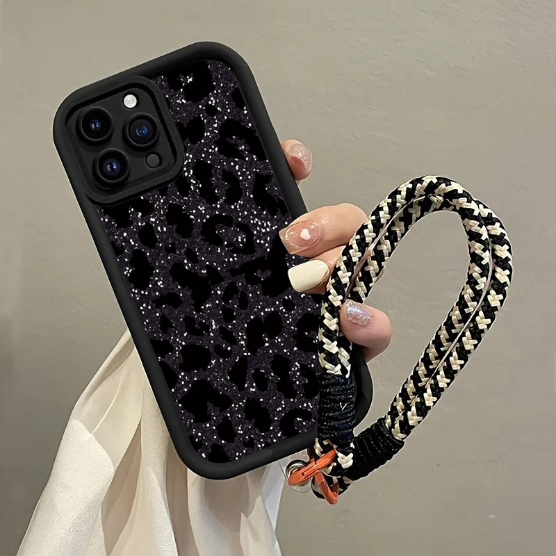 Black Spotted Leopard Hang Str - Phone Cases With Straps 评论和价格