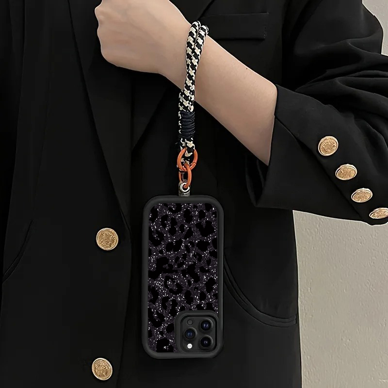 Black Spotted Leopard Hang Str - Phone Cases With Straps 评论和价格