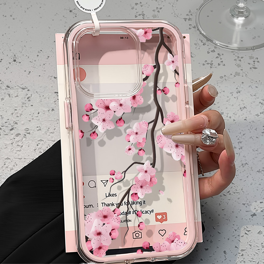 2in1 Pink Flower Case For iPho - Phone Cases Pink 评论和价格