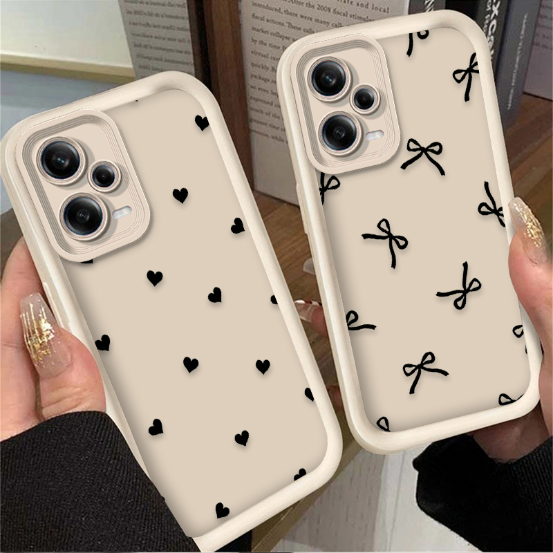 Black Love Heart Bowknot Phone - Phone Cases Redmi 评论和价格